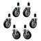 Service Caster Regency 600CASTER6 5'' Replacement Caster Set with Brakes, 6PK REG-EX20S514-PPUB-BLK-4-TLB-2-112 - alternate 1